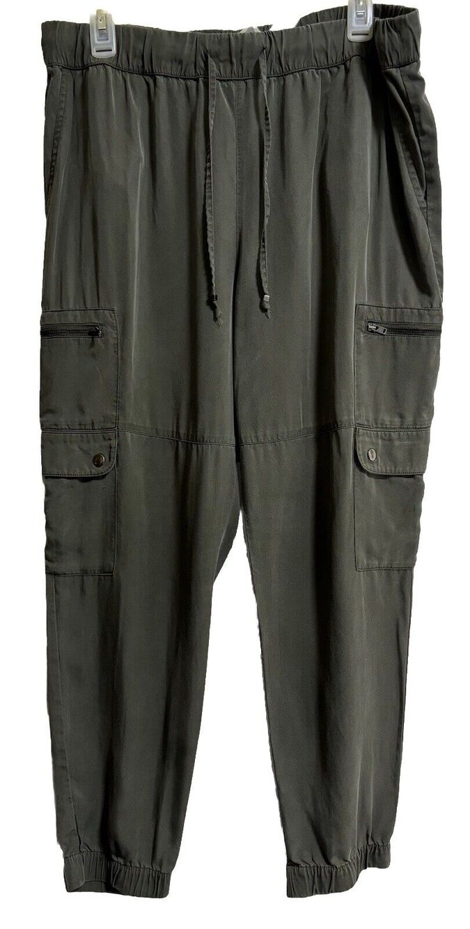 Cargo Jogger Pants Olive Army Green Lyocell Gremlincore Grunge Women’s Size L